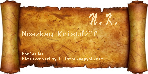 Noszkay Kristóf névjegykártya